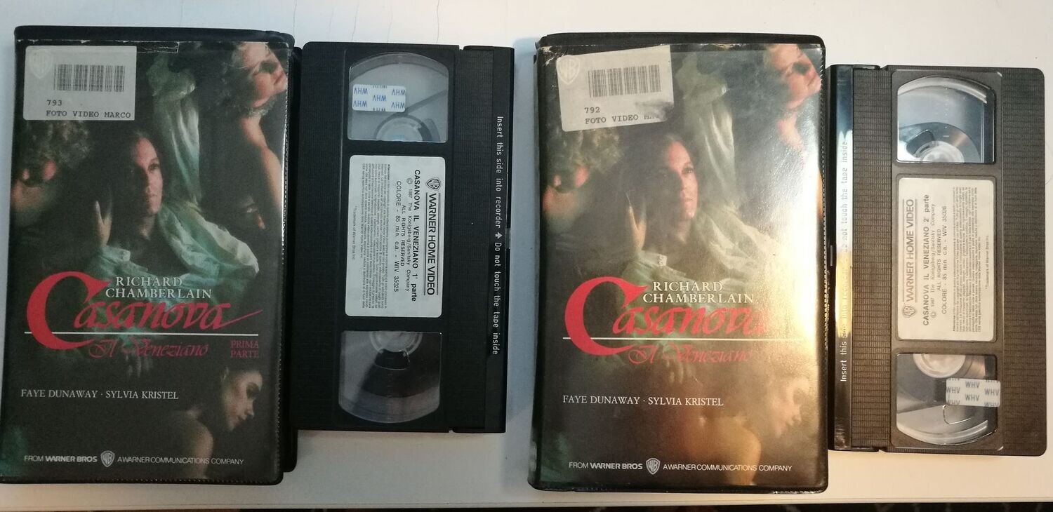 TeknoFilm - 2 VHS – CASANOVA IL VENEZIANO PARTE 1 e 2 di Simon Langton (1987) - WARNER BROS (INEDITO IN DVD)