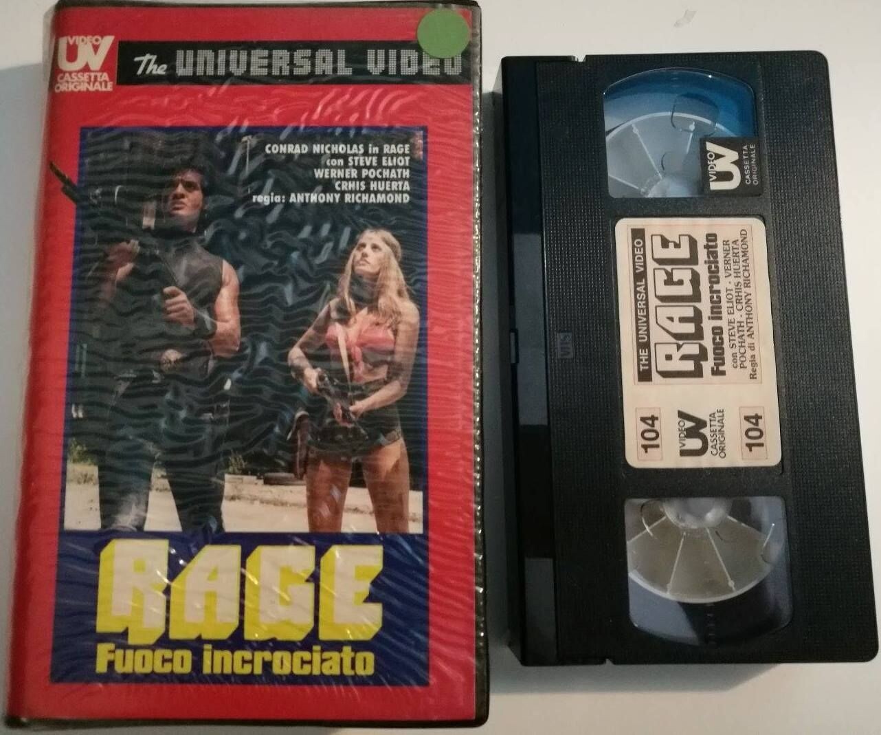 TeknoFilm - VHS – RAGE - FUOCO INCROCIATO di Tonino Ricci (1986) - UV UNIVERSAL VIDEO (INEDITO IN DVD)
