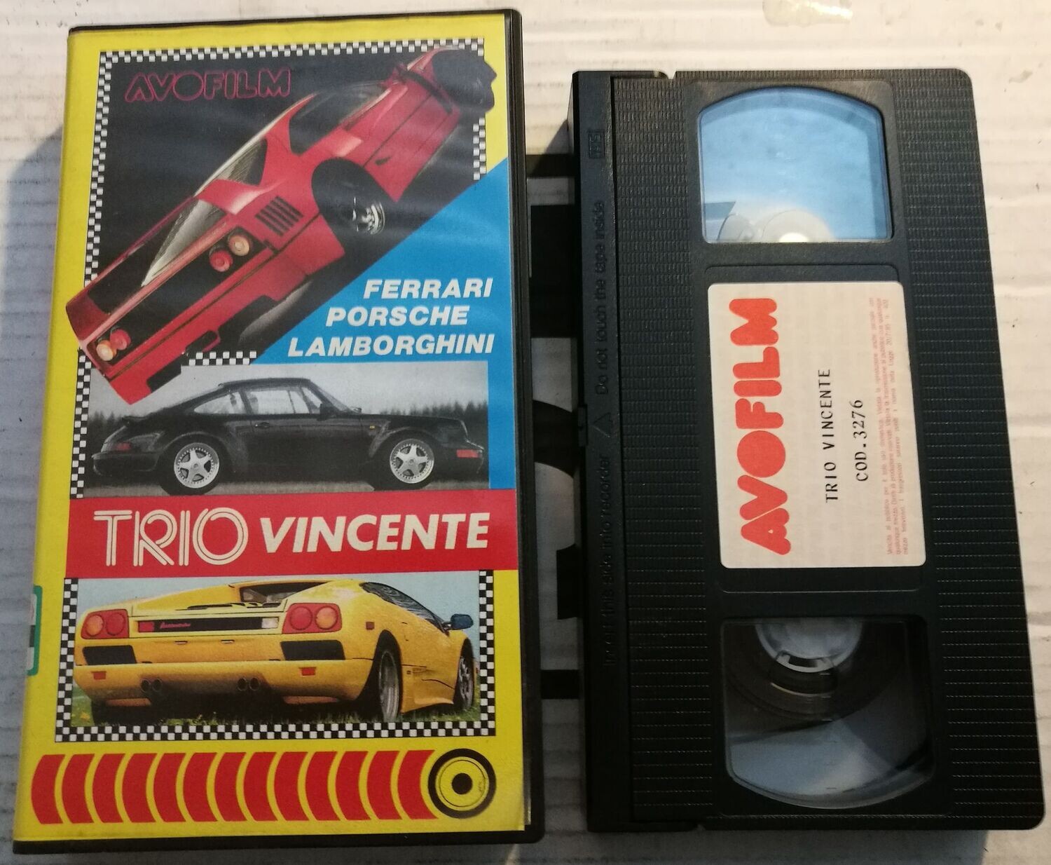 TeknoFilm - VHS – TRIO VINCENTE: FERRARI, PORSCHE, LAMBORGHINI di A.A.V.V. (1985) - AVOFILM (INEDITO IN DVD)