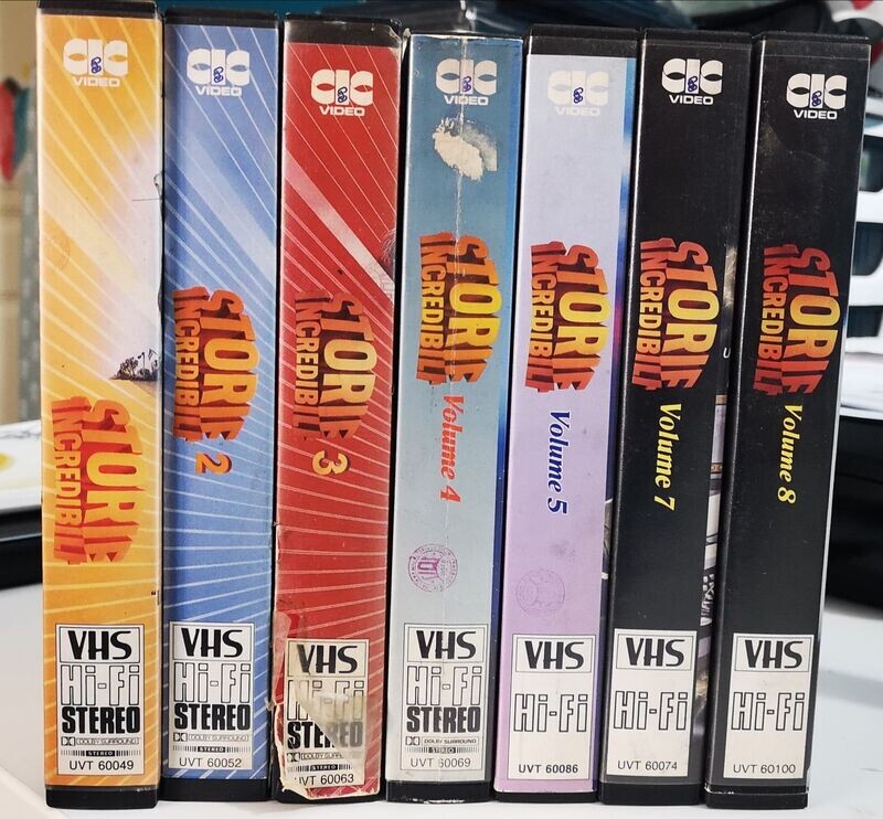 TeknoFilm - 7 VHS – STORIE INCREDIBILI 1 - 2 - 3 - 4 - 5 - 7 - 8 di A.A.V.V. (1985) - CIC
