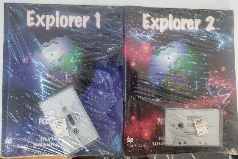 TeknoFilm - 2 Libri + 2 MC (Musicassette) - EXPLORER 1 + EXPLORER 2 di S. C. Tiberio/S. Belmondo (1988) - MACMILLAN (INEDITO IN DVD)
