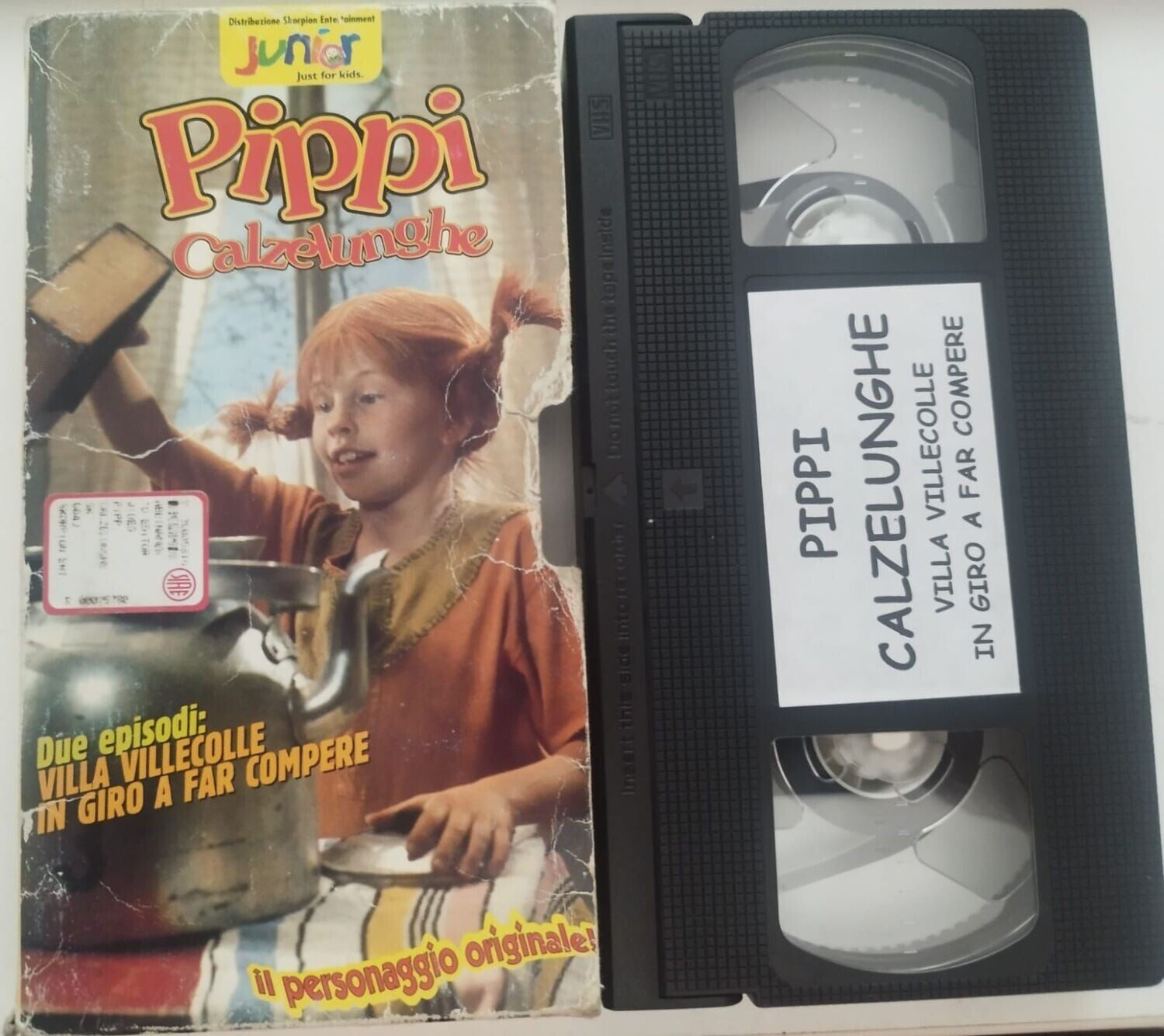 TeknoFilm - VHS - PIPPI CALZELUNGHE 2 Ep. (Villa Vallecolle + In giro a far compere) di Olle Hellbom (1969) - SKORPION