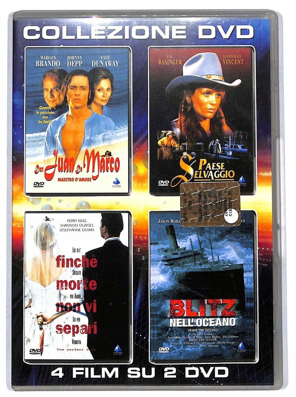 TeknoFilm - 2 DVD (4 Film) Don Juan De Marco + Paese selvaggio + Finchè morte non ci separi + Blitz nell'oceano - PRISM