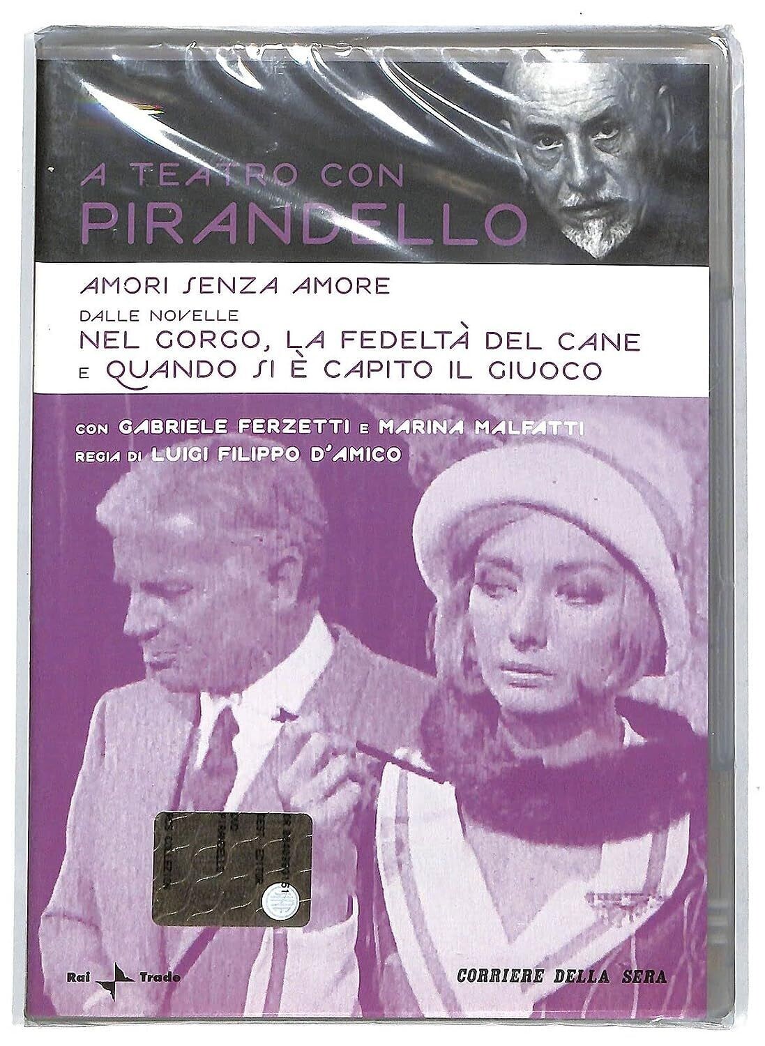 TeknoFilm - DVD - A teatro con Pirandello - AMORI SENZA AMORE (Dalle novelle Nel gorgo, La fedeltà del cane e Quando si è capito il giuoco) di Luigi Filippo D'amico (1968) - CORRIERE DELLA SERA