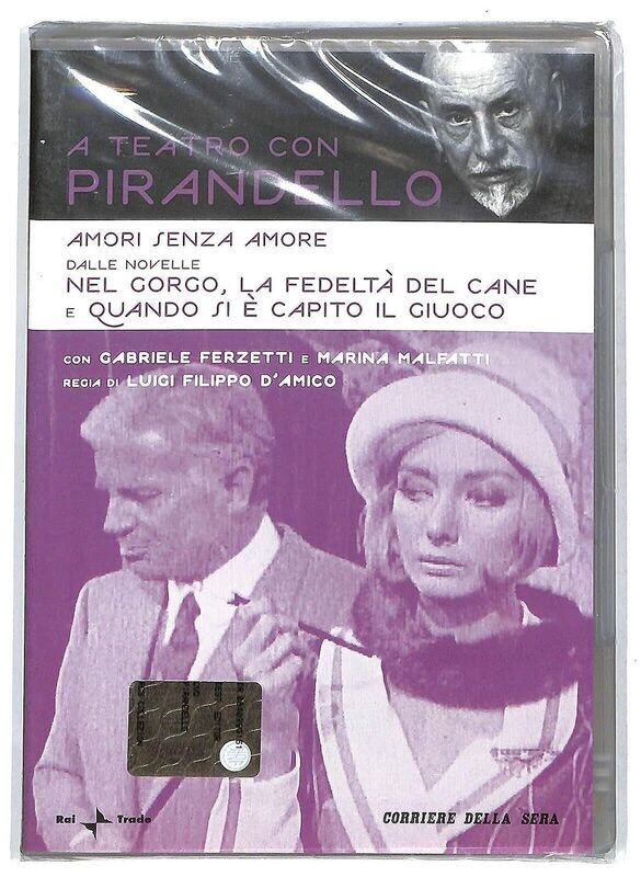 TeknoFilm - DVD - A teatro con Pirandello - AMORI SENZA AMORE (Dalle novelle Nel gorgo, La fedeltà del cane e Quando si è capito il giuoco) di Luigi Filippo D'amico (1968) - CORRIERE DELLA SERA TeknoFilm - DVD - A teatro con Pirandello - AMORI SENZA AMORE (Dalle novelle Nel gorgo, La fedeltà del cane e Quando si è capito il giuoco) di Luigi Filippo D'amico (1968) - CORRIERE DELLA SERA