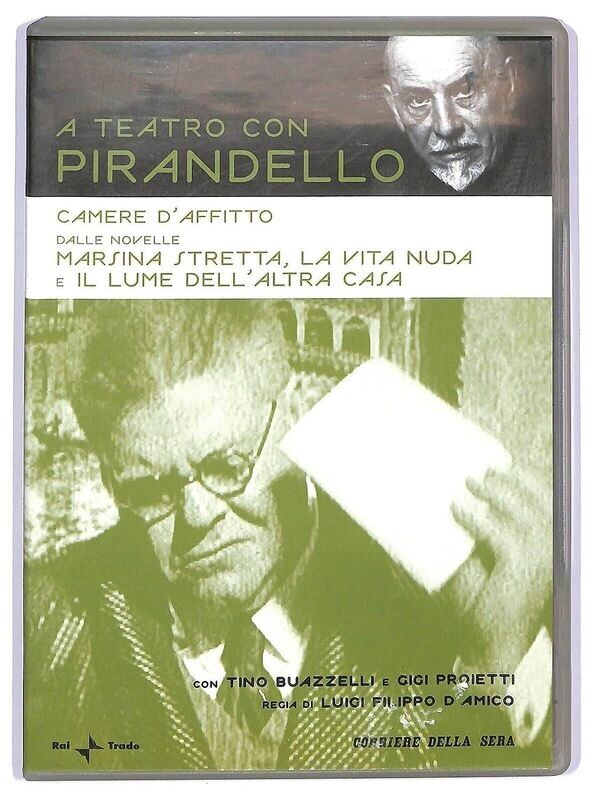 TeknoFilm - DVD - A teatro con Pirandello - CAMERE D'AFFITTO (Dalle novelle Marsina stretta, La vita nuda e Il lume dell'altra casa) di Luigi Filippo D'amico (1968) - CORRIERE DELLA SERA TeknoFilm - DVD - A teatro con Pirandello - CAMERE D'AFFITTO (Dalle novelle Marsina stretta, La vita nuda e Il lume dell'altra casa) di Luigi Filippo D'amico (1968) - CORRIERE DELLA SERA