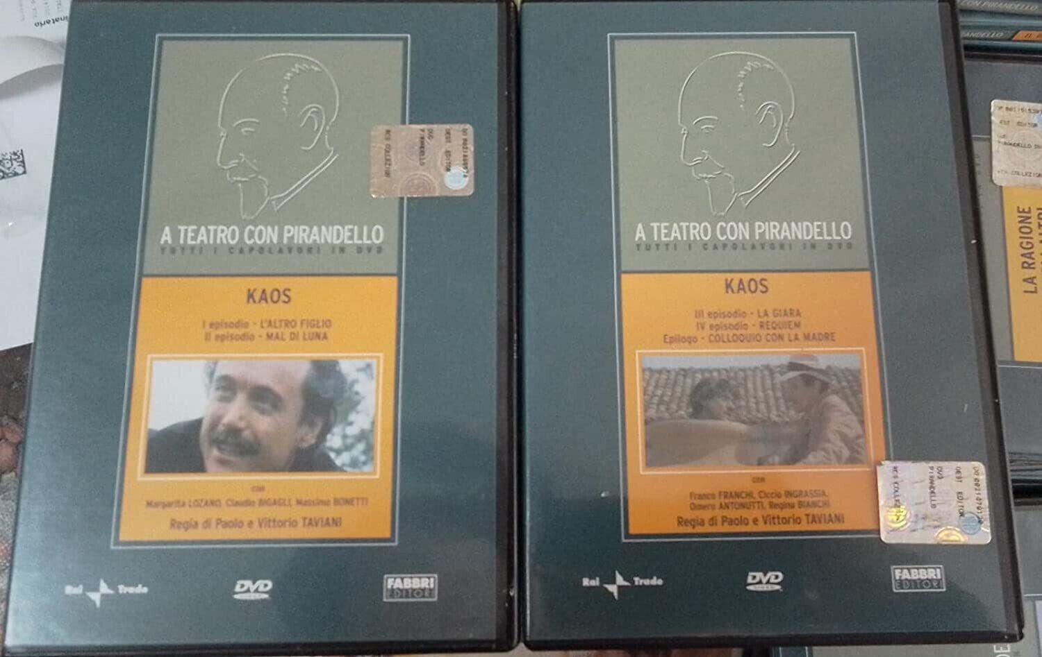TeknoFilm - 2 DVD - A teatro con Pirandello - KAOS (4 puntate) di Paolo e Vittorio Taviani (1984) - FABBRI EDITORI
