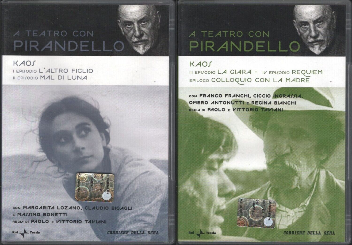 TeknoFilm - 2 DVD - A teatro con Pirandello - KAOS (4 puntate) di Paolo e Vittorio Taviani (1984) - CORRIERE DELLA SERA