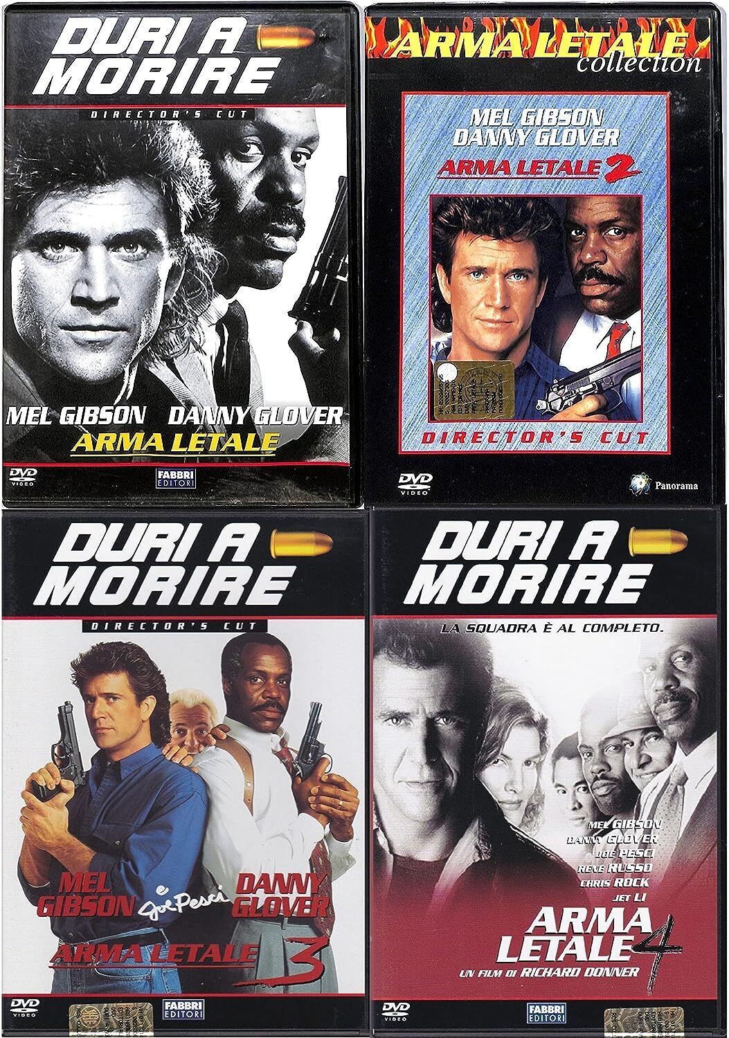 TeknoFilm - 4 DVD (Saga completa) – ARMA LETALE 1 + ARMA LETALE 2 + ARMA LETALE 3 + ARMA LETALE 4 - DURI A MORIRE - FABBRI EDITORI