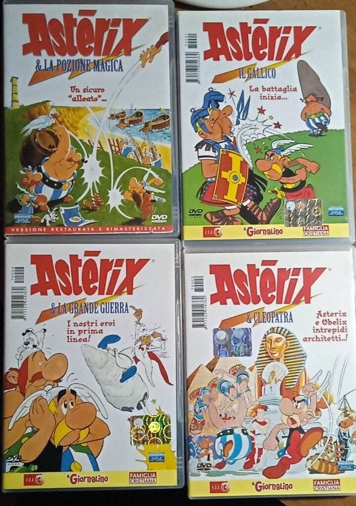 TeknoFilm - Collezione 4 DVD – ASTERIX IL GALLICO + ASTERIX & LA POZIONE MAGICA + ASTERIX & CLEOPATRA + ASTERIX & LA GRANDE GUERRA - FAMIGLIA CRISTIANA