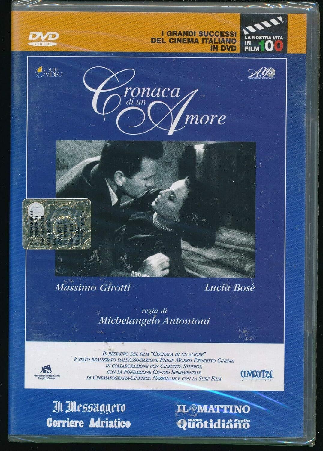 TeknoFilm -  DVD – CRONACA DI UN AMORE di Michelangelo Antonioni (1950) - IL MESSAGGERO