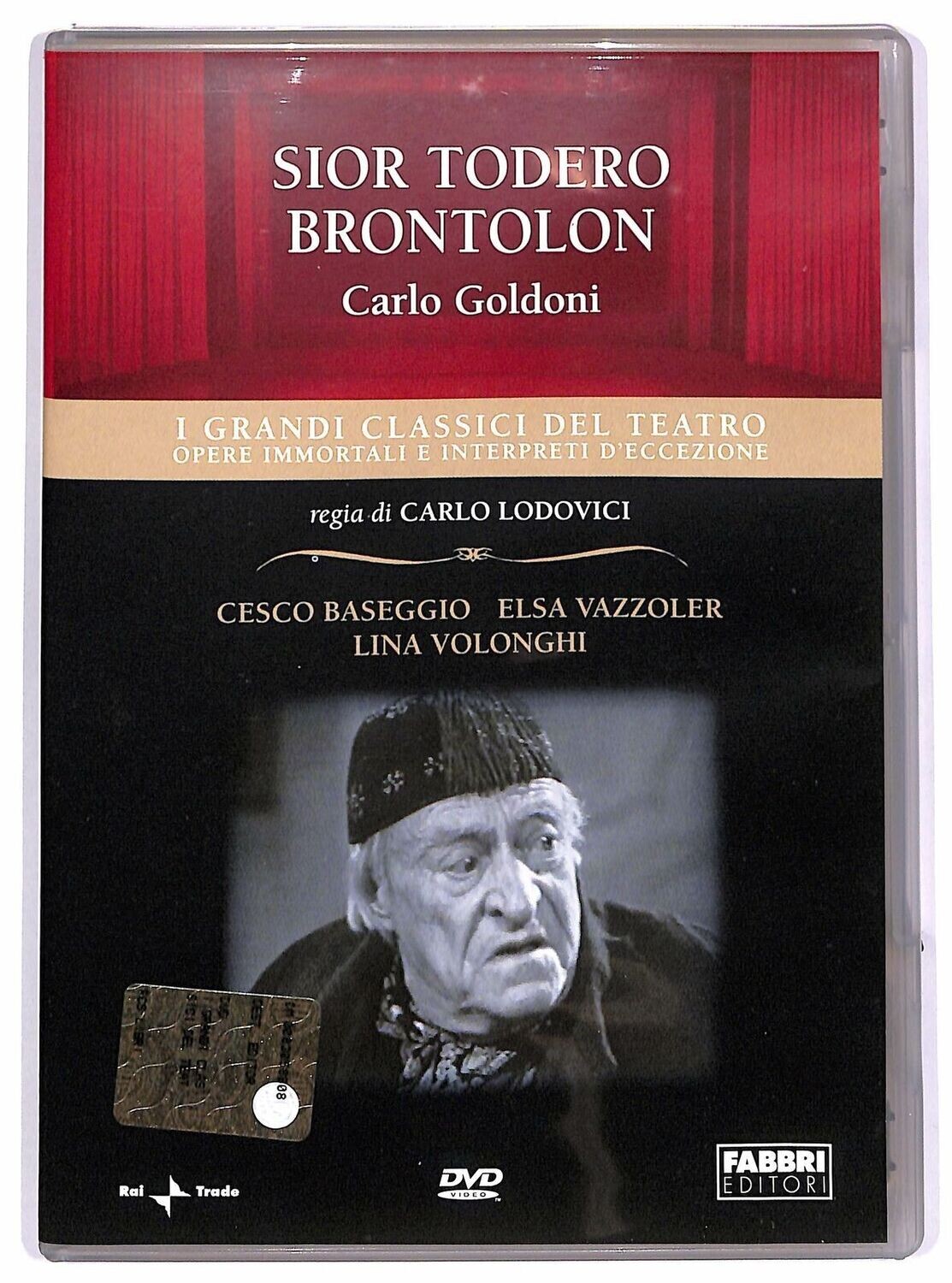 TeknoFilm - DVD – I grandi classici del Teatro: CARLO GOLDONI - SIOR TODERO BRONTOLON di Carlo Lodovici (1969) - FABBRI EDITORI