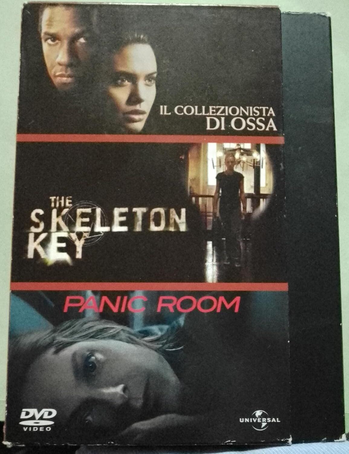 TeknoFilm - Cofanetto Universal 3 DVD - IL COLLEZIONISTA DI OSSA di Phillip Noyce (1999) + PANIC ROOM di David Fincher (2002) + THE SKELETON KEY di Iain Softley (2005)
