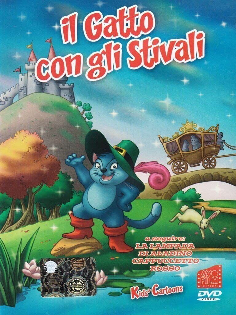 TeknoFilm - DVD – IL GATTO CON GLI STIVALI + LA LAMPADA DI ALADINO + CAPPUCCETTO ROSSO di K. Tsuchiya e S. Nozaki (1977) - AVOFILM