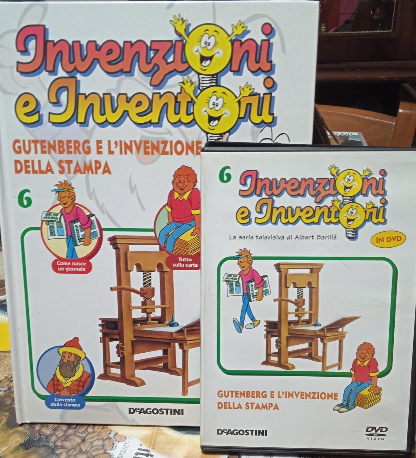 TeknoFilm - DVD + Libro – INVENZIONI E INVENTORI Vol. 06 - GUTENBERG E L'INVENZIONE DELLA STAMPA (2008) - DE AGOSTINI