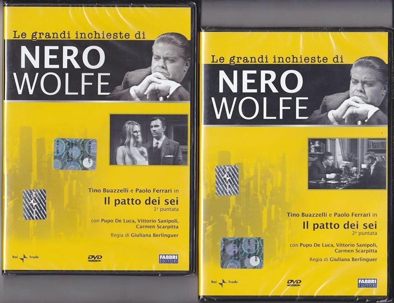 TeknoFilm - 2 DVD (Opera completa) – NERO WOLFE - IL PATTO DEI SEI di Giuliana Berlinguer (1969) - RAI TRADE
