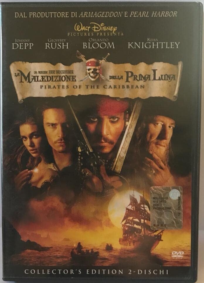 TeknoFilm -  2 DVD (Collector's Edition) – PIRATI DEI CARAIBI - LA MALEDIZIONE DELLA PRIMA LUNA di Gore Verbinski (2003) - WALT DISNEY