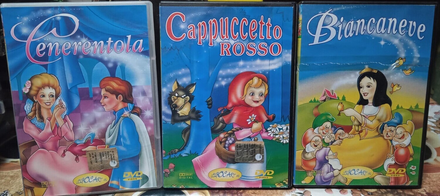TeknoFilm - 3 DVD – 3 FIABE: CAPPUCCETTO ROSSO + CENERENTOLA + BIANCANEVE (2000) - LEGOCART