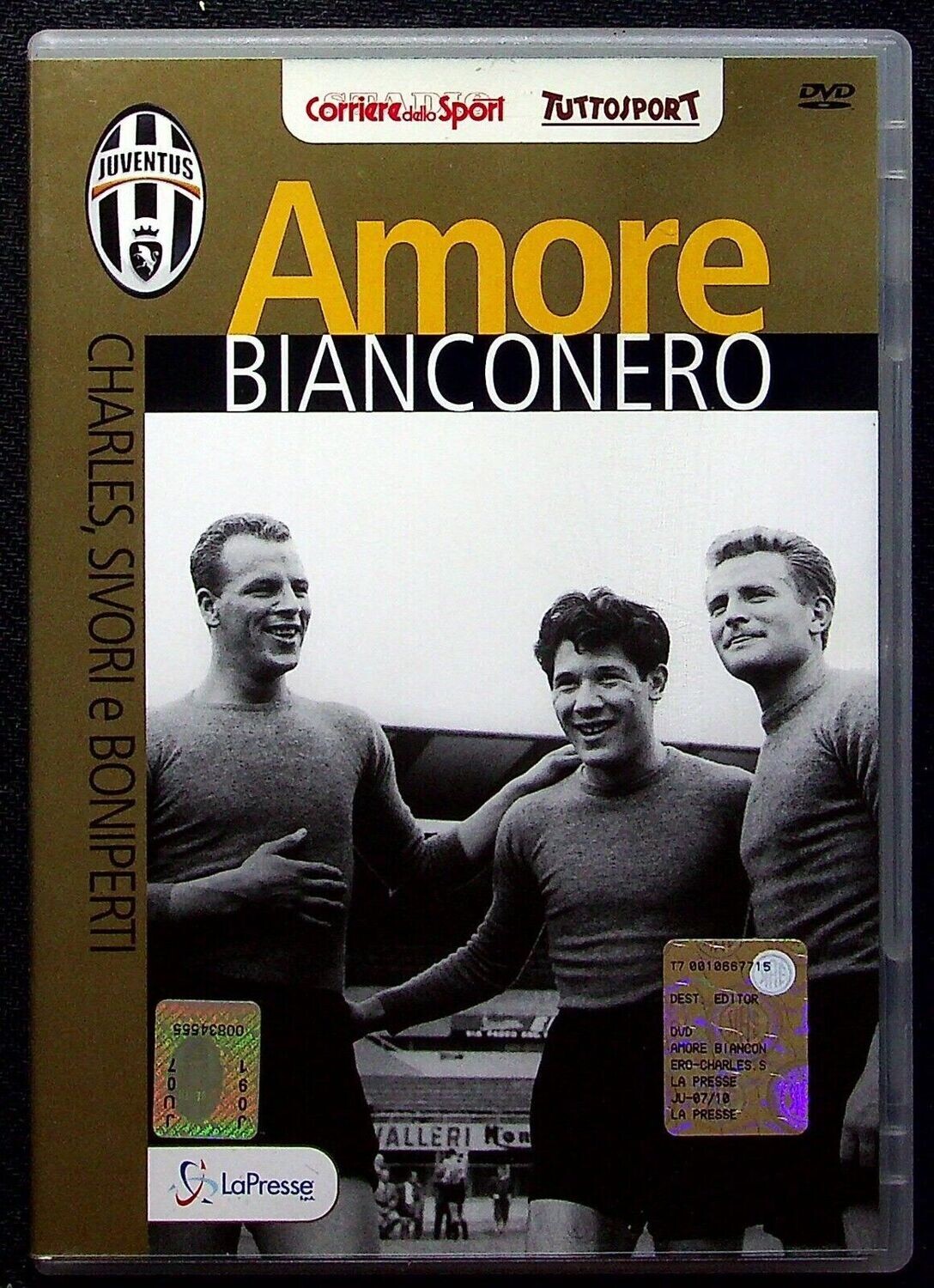 TeknoFilm - DVD + Book – Juventus - AMORE BIANCONERO Vol. 10 - CHARLES, SIVORI E BONIPERTI (2010) - CORRIERE DELLO SPORT
