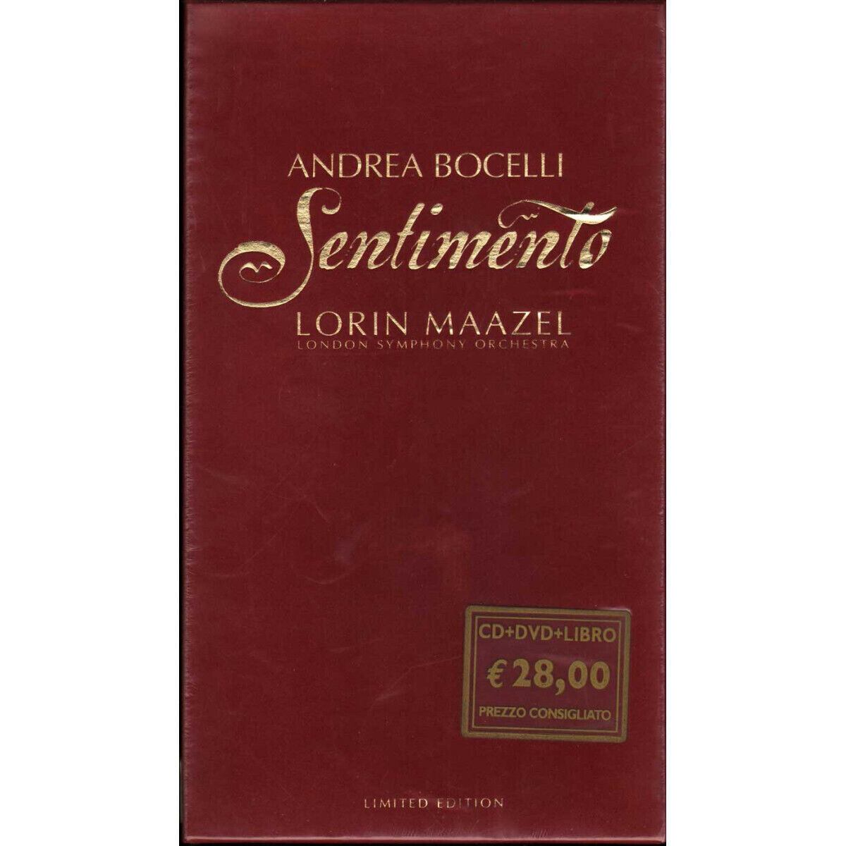 TeknoFilm -  DVD + CD (Limited Edition) - Andrea Bocelli - SENTIMENTO - Lorin Maazel e la London Symphony Orchestra (2002) - UNIVERSAL