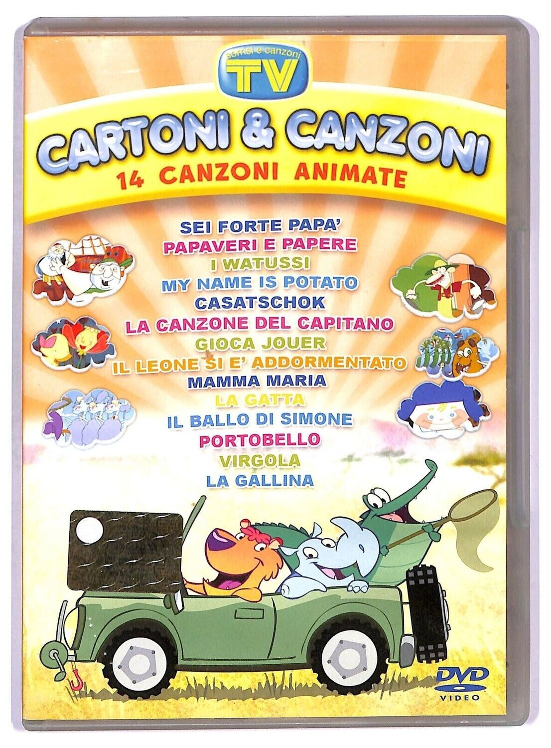 TeknoFilm -  DVD – CARTONI & CANZONI - 14 CANZONI ANIMATE (Colore Arancione) - 2007 - TV SORRISI E CANZONI