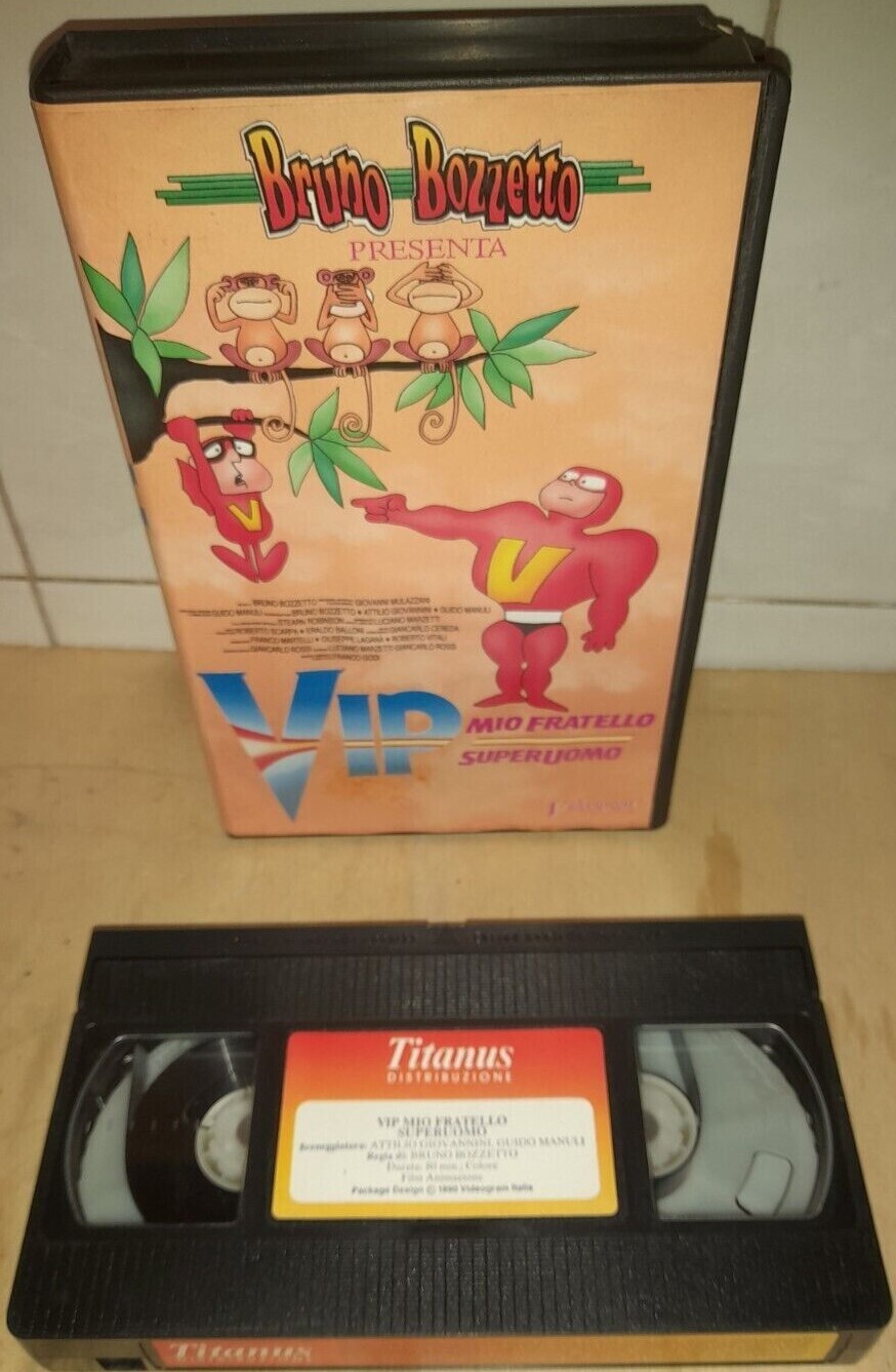 TeknoFilm - VHS – VIP - MIO FRATELLO SUPERUOMO di Bruno Bozzetto (1990) - VIDEOGRAM