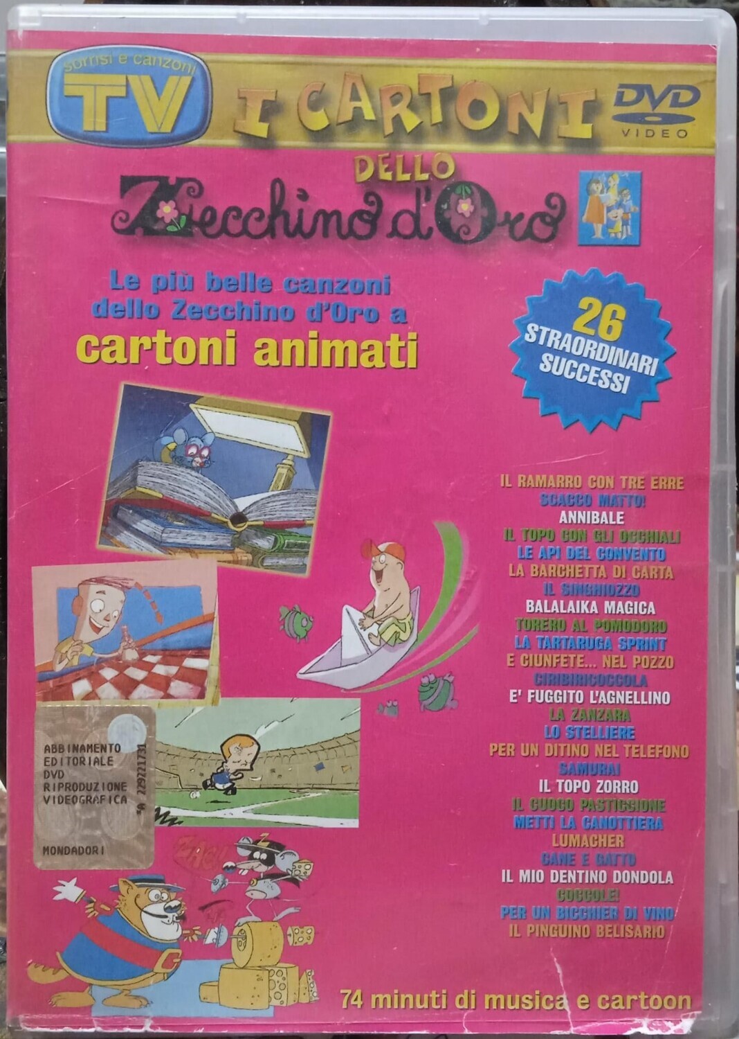 TeknoFilm - DVD - I CARTONI DELLO ZECCHINO D'ORO (Copertina rosa - 26 Successi) 2002 - TV SORRISI E CANZONI