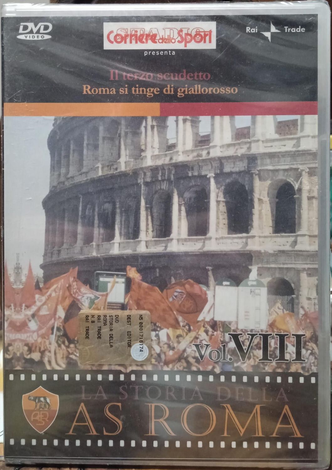 TeknoFilm – DVD – La storia dell'A.S. Roma Vol. 08 - IL TERZO SCUDETTO + ROMA SI TINGE DI GIALLOROSSO - CORRIERE DELLO SPORT