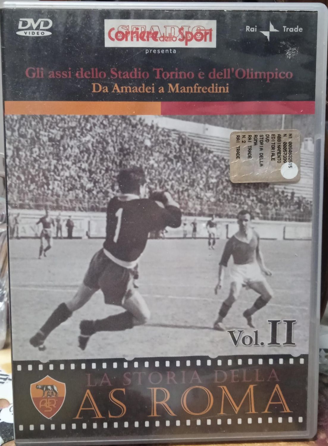TeknoFilm – DVD – La storia dell'A.S. Roma Vol. 02 - GLI ASSI DELLO STADIO TORINO E DELL'OLIMPICO + DA AMADEI A MANFREDINI - CORRIERE DELLO SPORT