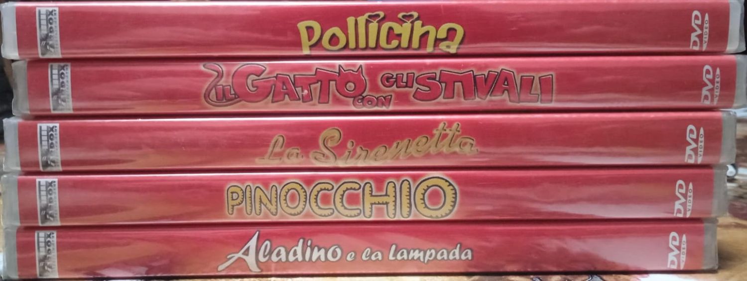 TeknoFilm - 5 DVD – Le favole più belle del mondo: POLLICINA + LA SIRENETTA + PINOCCHIO + ALADINO E LA LAMPADA + IL GATTO CON GLI STIVALI (2005) - XARDOX