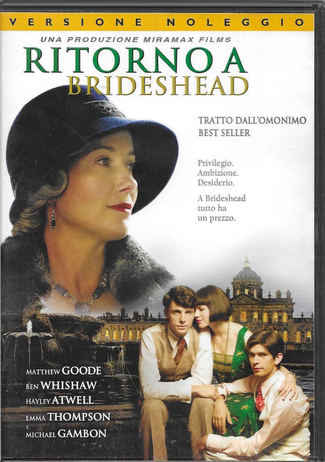 TeknoFilm - DVD - RITORNO A BRIDESHEAD (Versione noleggio) di Julian Jarrold (2008) - MIRAMAX