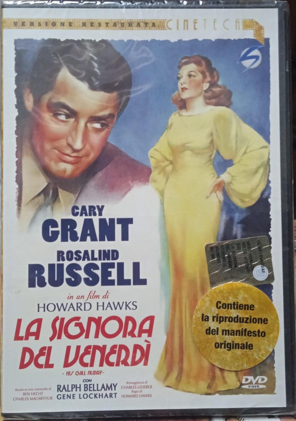 TeknoFilm - DVD + Locandina Film - LA SIGNORA DEL VENERDI' di Howard Hawks (1940) - STORMOVIE
