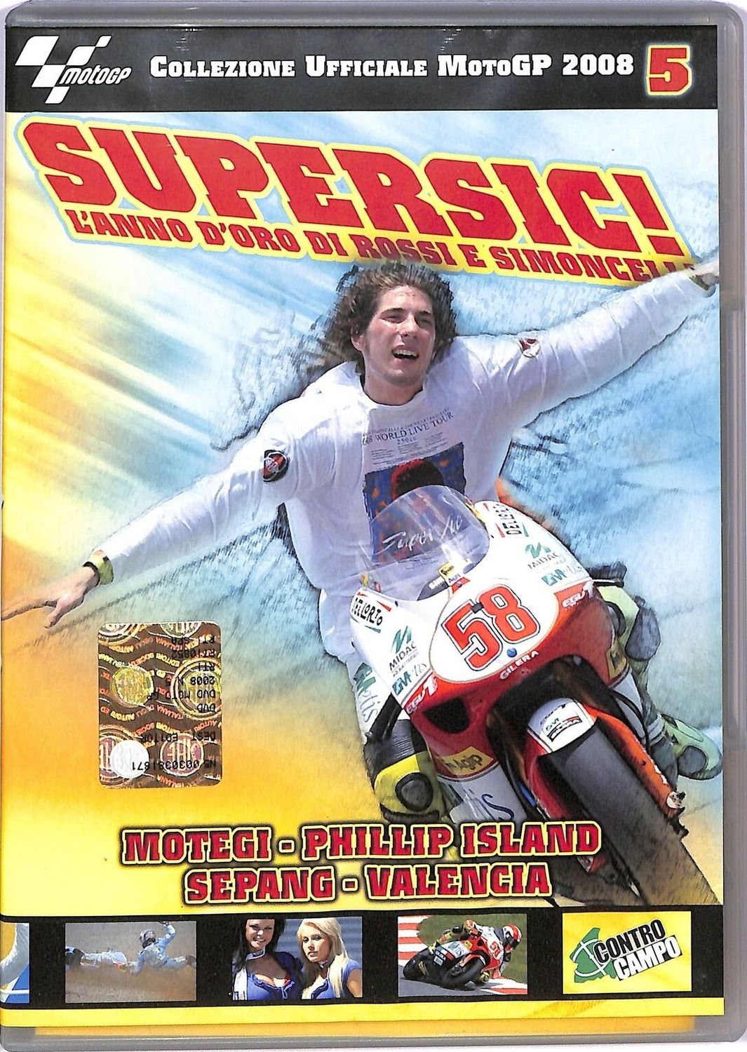 TeknoFilm - DVD – MOTOMONDIALE 2008 (Collezione ufficiale) Vol. 05 -  SUPERSIC! L'ANNO D'ORO DI ROSSI E SIMONCELLI (2008) - RTI