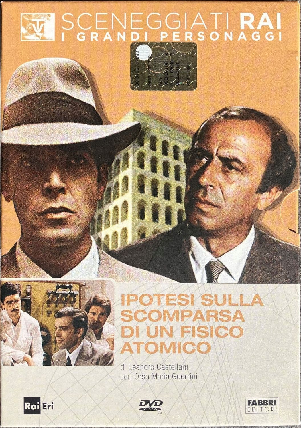 TeknoFilm - DVD – Sceneggiati RAI: I grandi personaggi -  IPOTESI SULLA SCOMPARSA DI UN FISICO ATOMICO (Opera completa - 1 puntata) di Leandro Castellani (1972) - RAI ERI