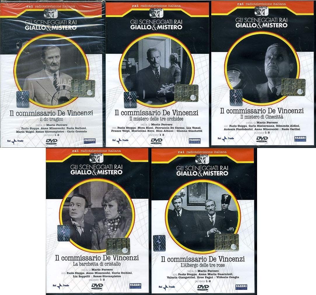 TeknoFilm - 5 DVD – Sceneggiati RAI - GIALLO & MISTERO - IL COMMISSARIO DE VINCENZI (2 Stagioni - 6 puntate) di Mario Ferrero (1974-77) - FABBRI EDITORI