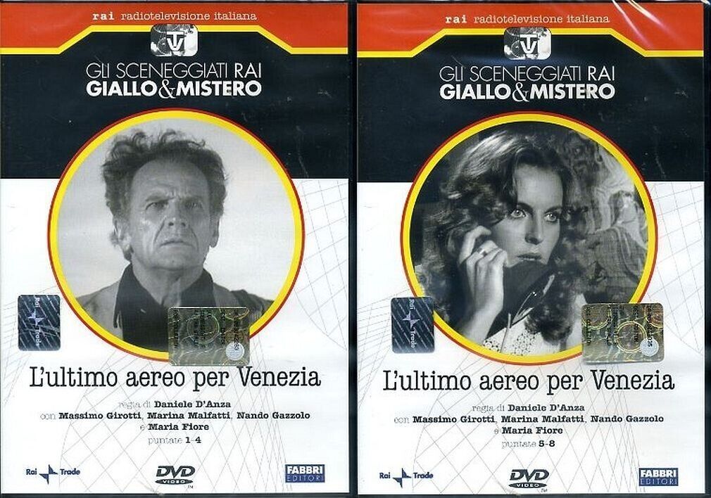 TeknoFilm - 2 DVD – Sceneggiati RAI - GIALLO & MISTERO - L'ULTIMO AEREO PER VENEZIA (Opera completa - 8 puntate) di Daniele D'Anza (1977) - FABBRI EDITORI