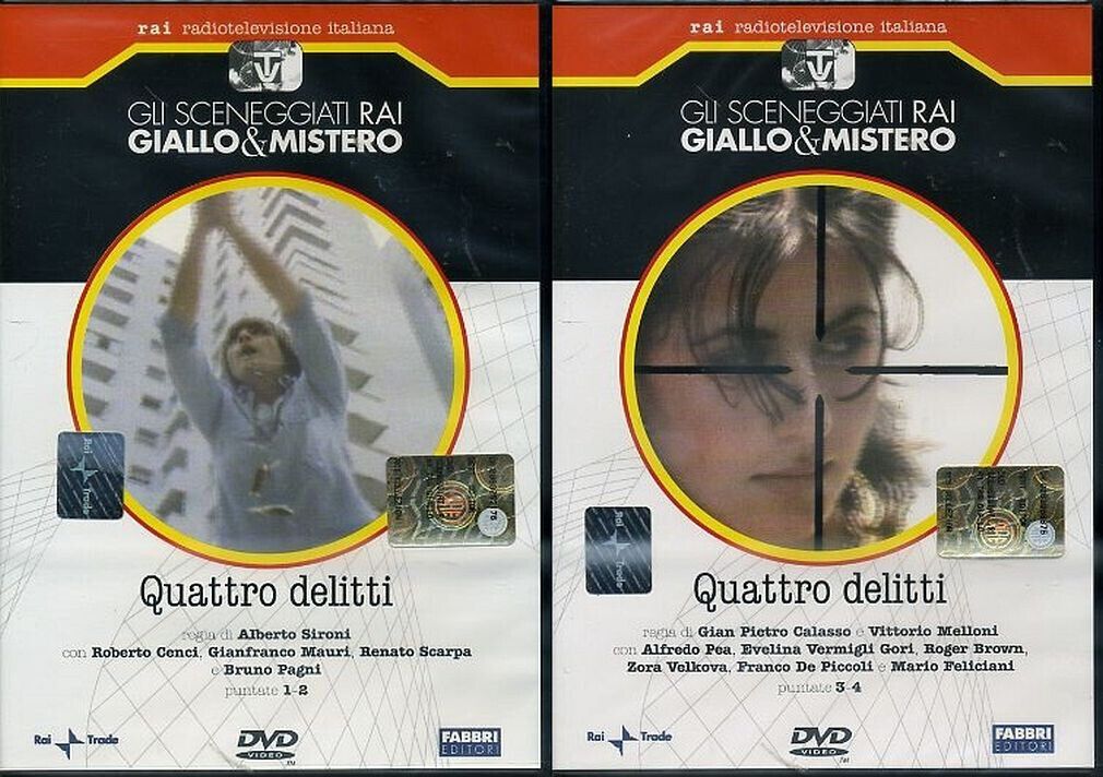 TeknoFilm - 2 DVD – Sceneggiati RAI - GIALLO & MISTERO - QUATTRO DELITTI (Opera completa - 4 puntate) di Alberto Sironi (1979) - FABBRI EDITORI