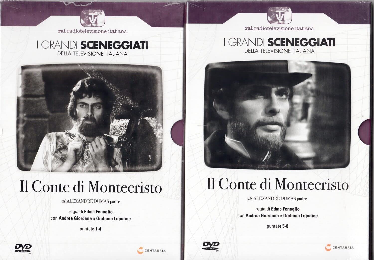 TeknoFilm - 4 DVD – Sceneggiati RAI: IL CONTE DI MONTECRISTO (Opera completa - 8 puntate) di Edmo Fenoglio (1966) - CENTAURIA