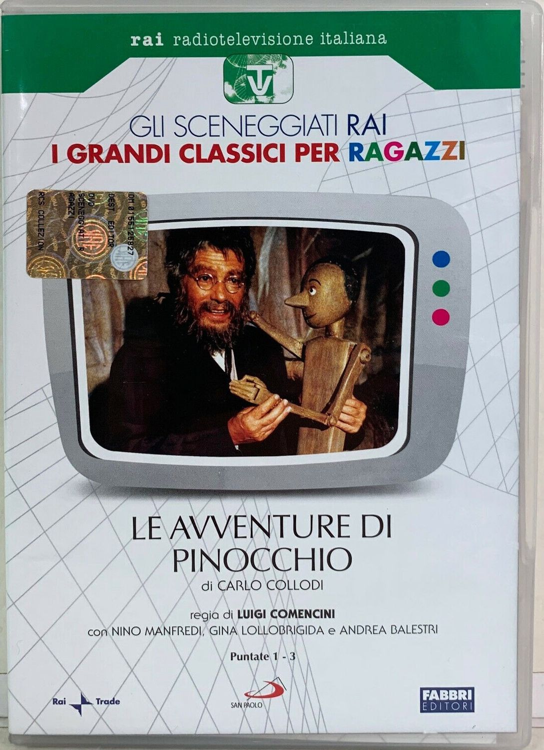 TeknoFilm - DVD – Sceneggiati RAI: LE AVVENTURE DI PINOCCHIO - Puntate da 1 a 3 di Luigi Comencini (1972) - FABBRI EDITORI