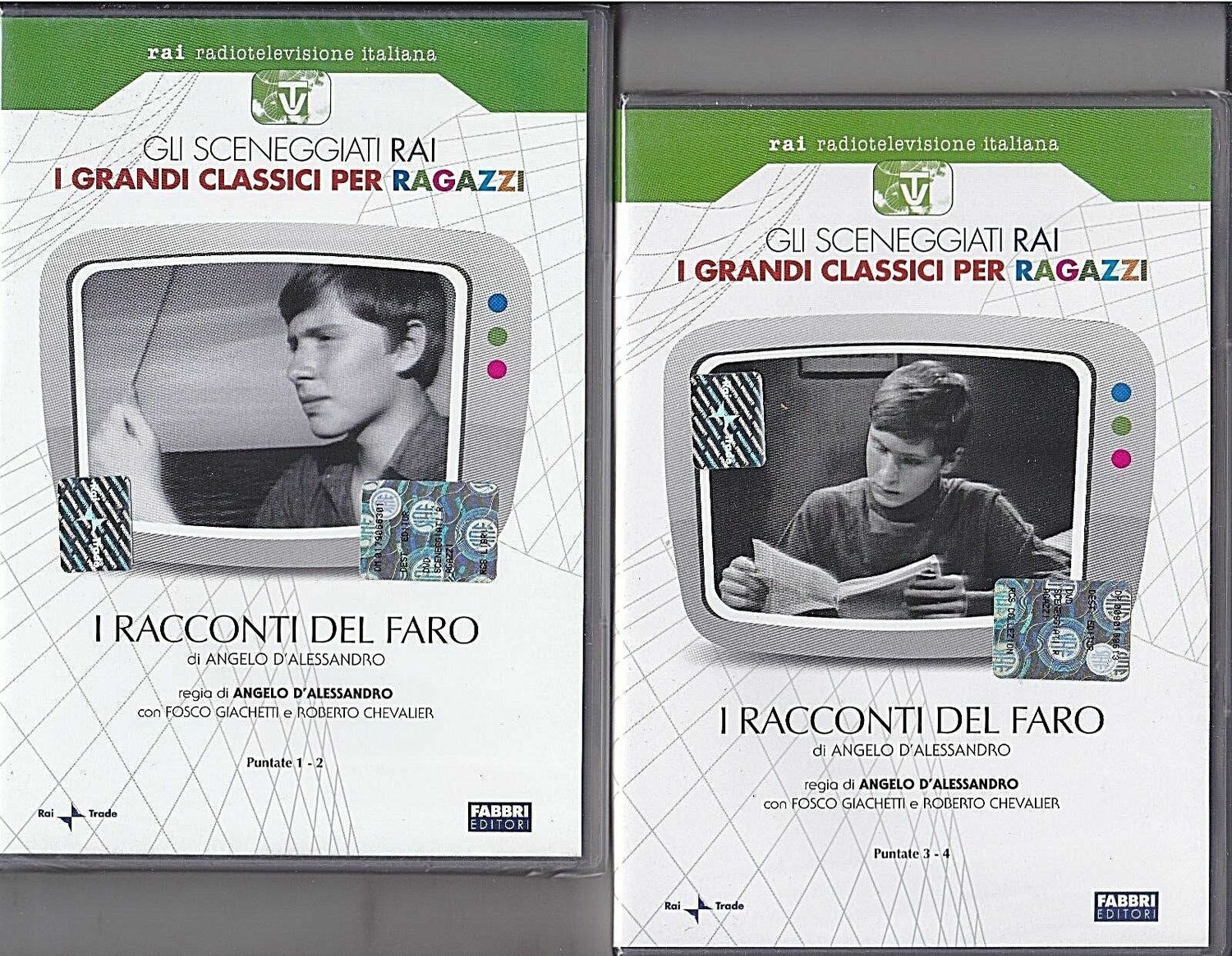 TeknoFilm - 2 DVD – Sceneggiati RAI:  I RACCONTI DEL FARO (Opera completa - 4 puntate) di Angelo D'alessandro (1967) - FABBRI EDITORI