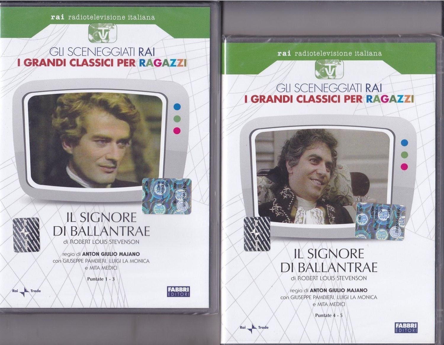 TeknoFilm - 2 DVD – Sceneggiati RAI: IL SIGNORE DI BALLANTRAE (Opera completa - 5 puntate) di Anton Giulio Majano (1979) - FABBRI EDITORI