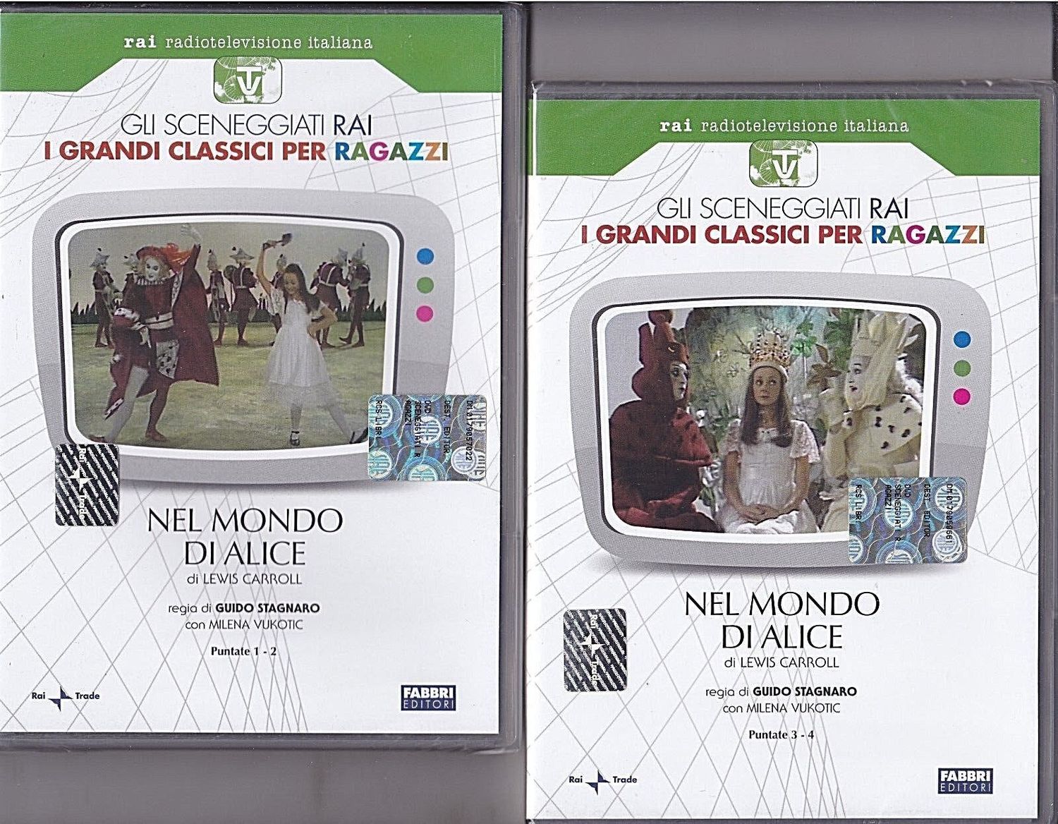 TeknoFilm - 2 DVD – Sceneggiati RAI: NEL MONDO DI ALICE (Opera completa - 4 puntate) di Guido Stagnaro (1974) - FABBRI EDITORI