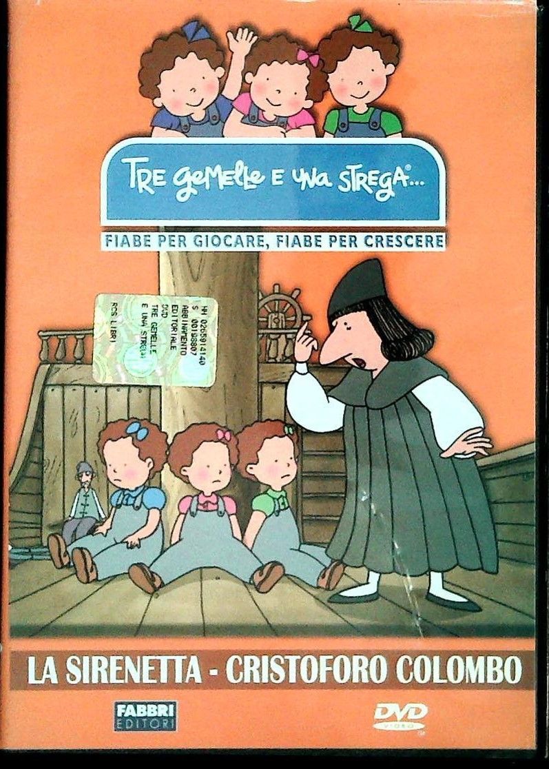 TeknoFilm - DVD – TRE GEMELLE E UNA STREGA - LA SIRENETTA + CRISTOFORO COLOMBO (2007) - FABBRI EDITORI