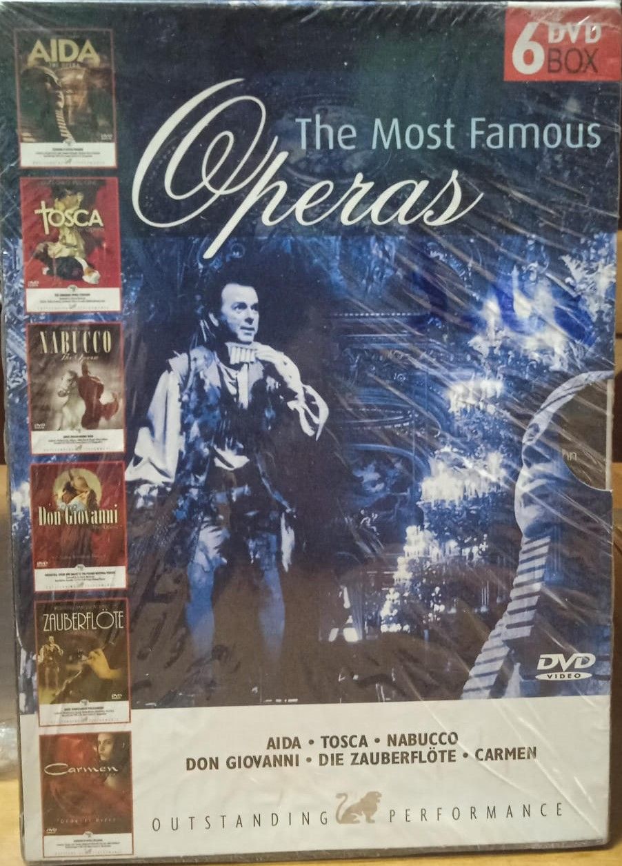 TeknoFilm - Box 6 DVD - Giuseppe Verdi e Giacomo Puccini: THE MOST FAMOUS OPERAS (Carmen + Die zauberflote + Don Giovanni + Nabucco + Tosca + Aida) 2008 - OUTSTANDING PERFORMACE