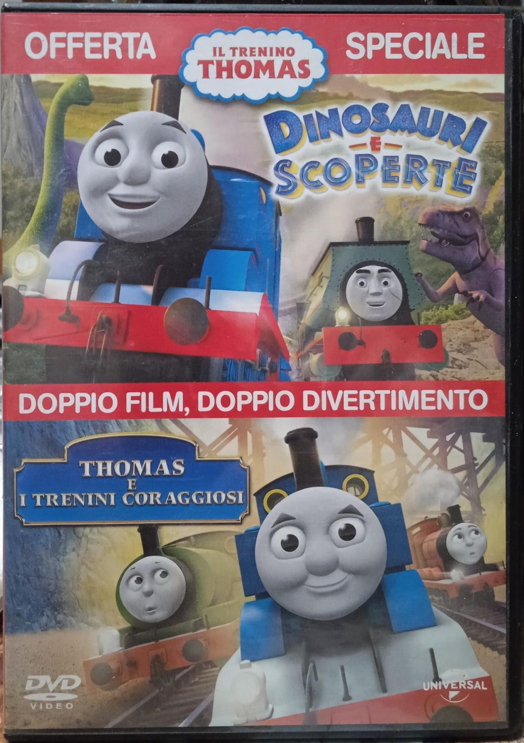 TeknoFilm - 2 DVD - IL TRENINO THOMAS - DINOSAURI E SCOPERTE + THOMAS E I TRENINI CORAGGIOSI (2015) - UNIVERSAL