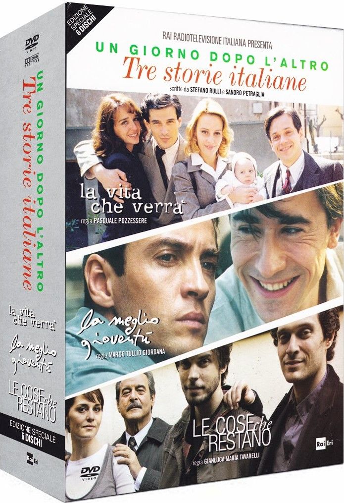 TeknoFilm - Box 6 DVD - UN GIORNO DOPO L'ALTRO - TRE STORIE ITALIANE [LA VITA CHE VERRA' di P. Pozzessere (1999) + LA MEGLIO GIOVENTU' di M. T. Giordana (2003) + LE COSE CHE RESTANO di G. M. Tavarelli