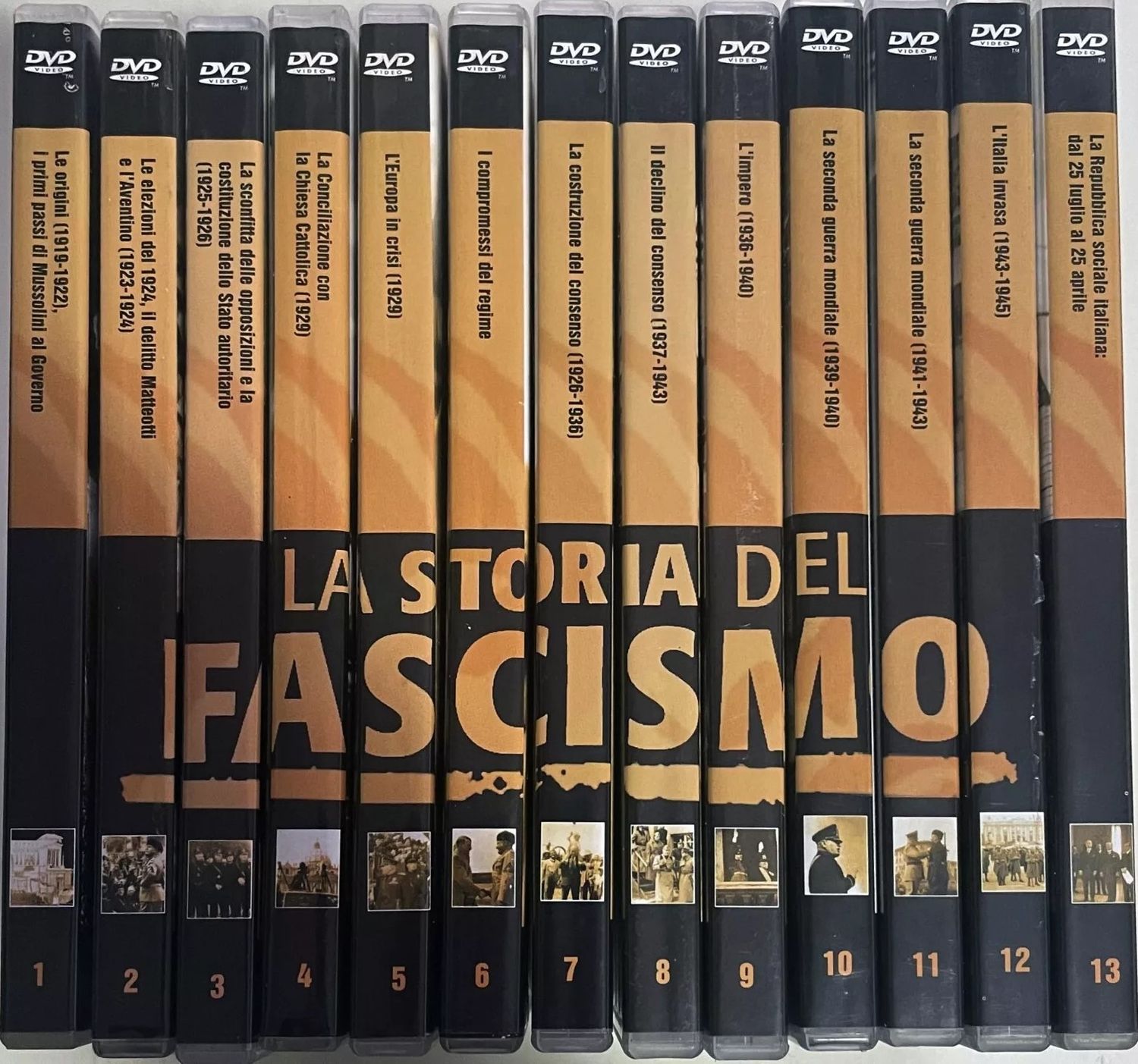 TeknoFilm - 13 DVD (Opera completa - Senza cofanetto) – LA STORIA DEL FASCISMO - LA STORIA DI CHI C'ERA, PER CHI C'ERA - GAZZETTA DELLO SPORT