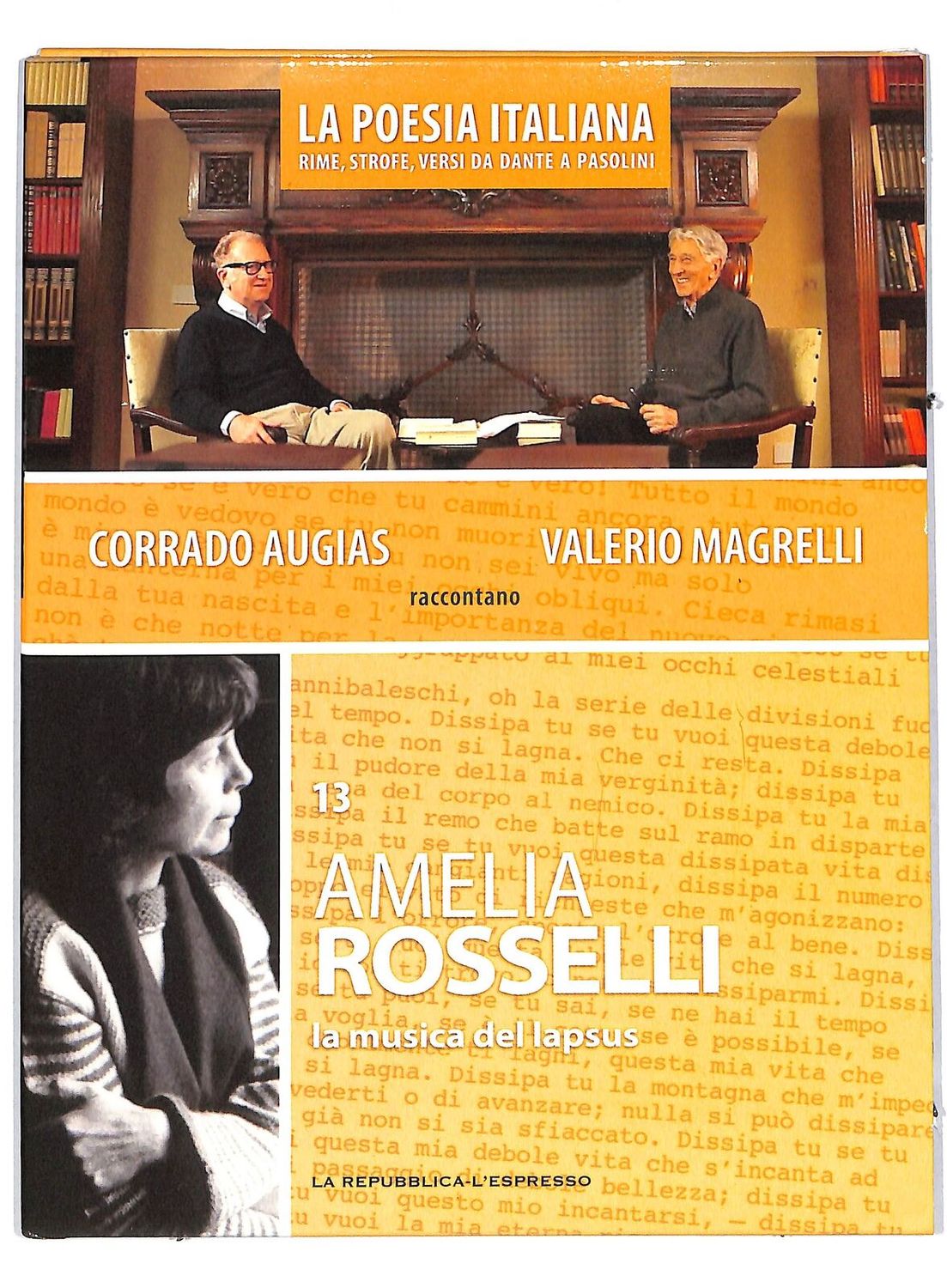 TeknoFilm - DVD - Augias/Magrelli presentano: LA POESIA ITALIANA - AMELIA ROSSELLI - LA MUSICA DEL LAPSUS (2015) - REPUBBLICA/L'ESPRESSO