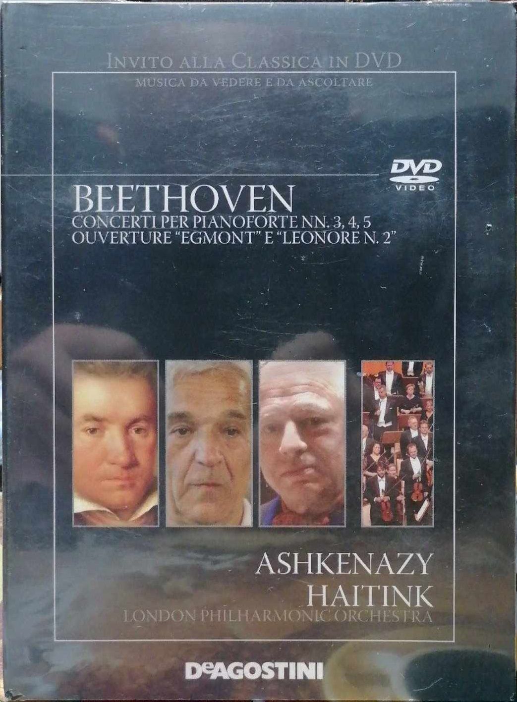 TeknoFilm - DVD - Invito alla classica Vol. 10 - BEETHOVEN (Pianoforte N. 3, 4, 5 + Overture "Legmont" e "Leonore N. 2") + ASHKENAZY, HAITINK (London Orchestra) di Brian Large (1974) - DE AGOSTINI