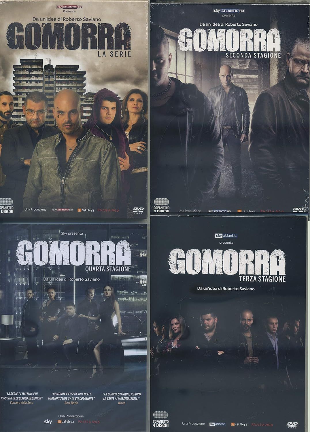 TeknoFilm - 4 Box 15 DVD - GOMORRA Stagione 01 - 02 - 03 - 04 di A.A.V.V. (2014) - WARNER BROS
